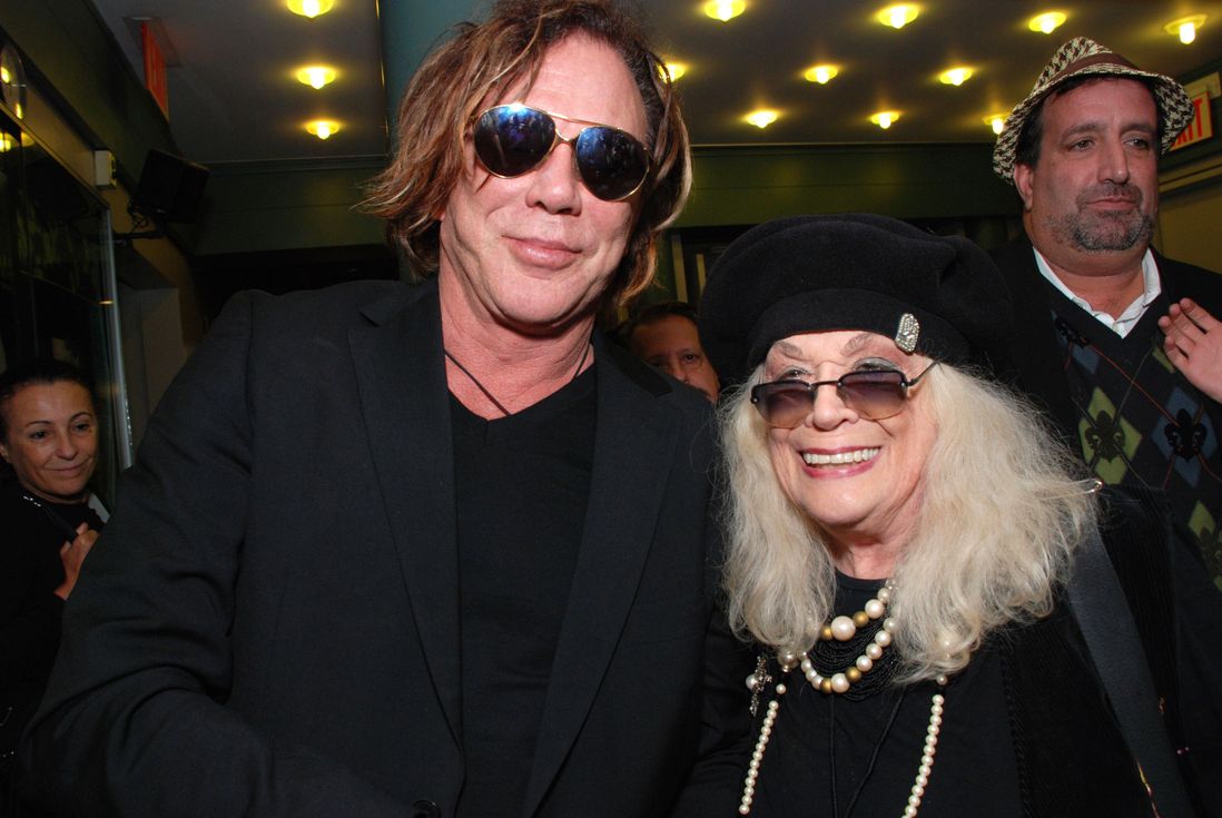 Mickey Rourke and Sylvia Miles in 2008<br>
